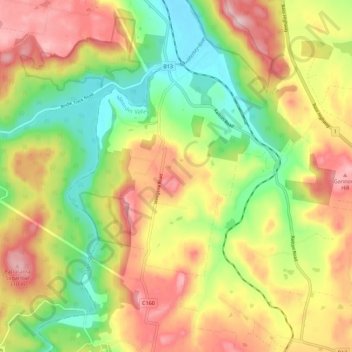 Kimberley topographic map, elevation, terrain