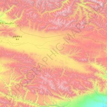 Elzet Ul Township topographic map, elevation, terrain