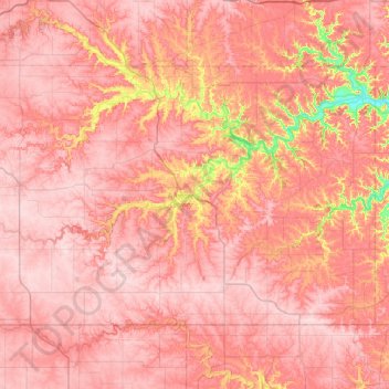Fillmore County topographic map, elevation, terrain
