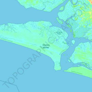 Sherbro Island topographic map, elevation, terrain