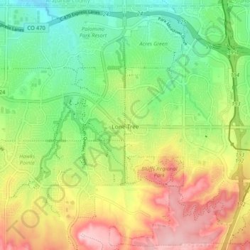 Lone Tree topographic map, elevation, terrain