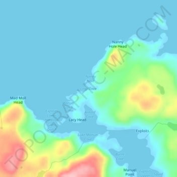 Logy Cove topographic map, elevation, terrain