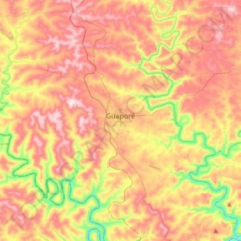 Guaporé topographic map, elevation, terrain
