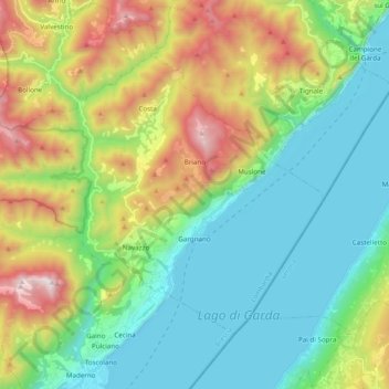 Gargnano topographic map, elevation, terrain
