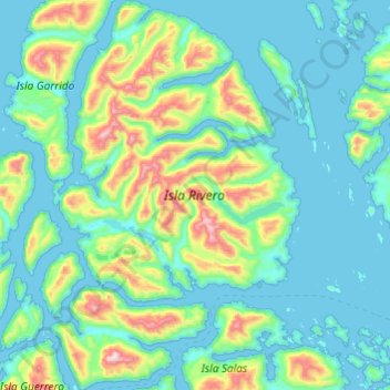 Isla Rivero topographic map, elevation, terrain