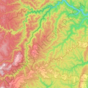 Bilpin topographic map, elevation, terrain
