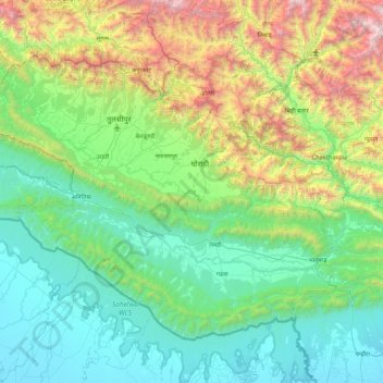दाङ देउखुरी topographic map, elevation, terrain