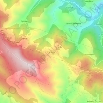 Hospital topographic map, elevation, terrain