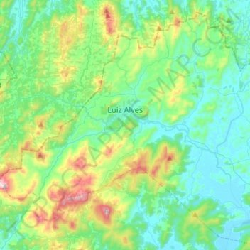 Luiz Alves topographic map, elevation, terrain