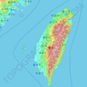 臺灣省 topographic map, elevation, terrain