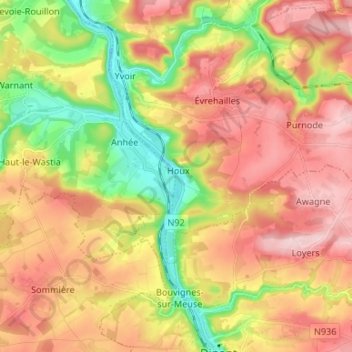 Maas topographic map, elevation, terrain