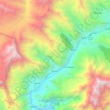Tukuche topographic map, elevation, terrain