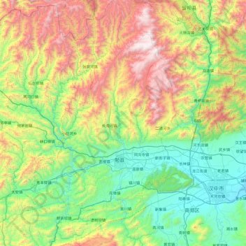 Mian County topographic map, elevation, terrain