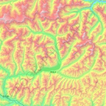 错高乡 topographic map, elevation, terrain