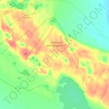 Rokuan kansallispuisto topographic map, elevation, terrain