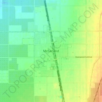 McFarland topographic map, elevation, terrain