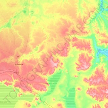 Arcoona topographic map, elevation, terrain
