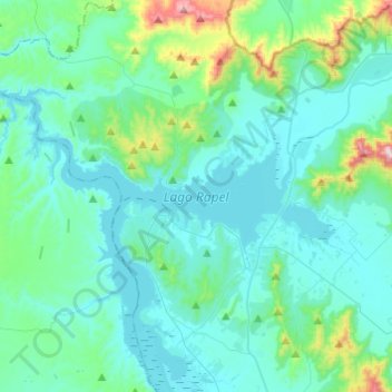 Lago Rapel topographic map, elevation, terrain