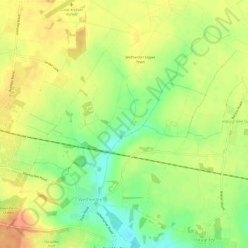 Wetherden topographic map, elevation, terrain