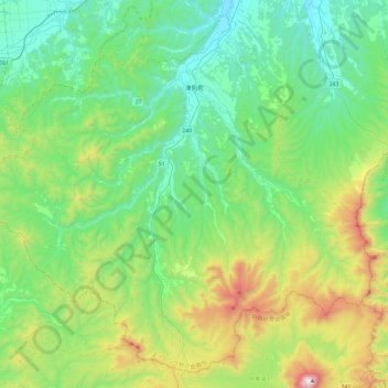 Tsubetsu topographic map, elevation, terrain