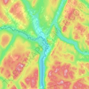 Rivière-Bleue topographic map, elevation, terrain