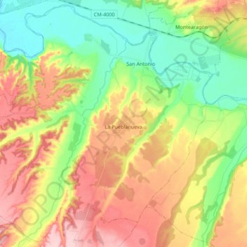 La Pueblanueva topographic map, elevation, terrain