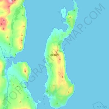 Raasay topographic map, elevation, terrain