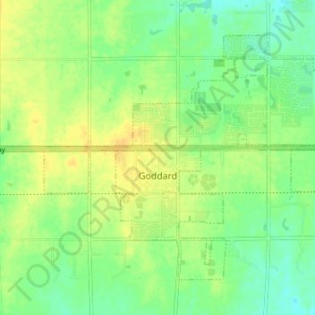 Goddard topographic map, elevation, terrain