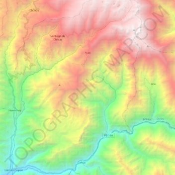 Acas topographic map, elevation, terrain