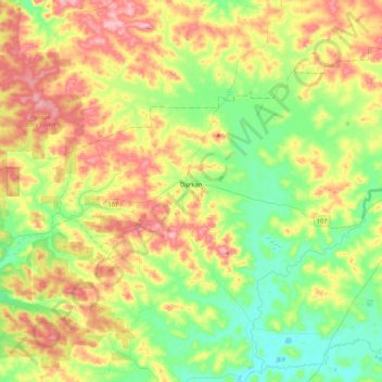Darkan topographic map, elevation, terrain