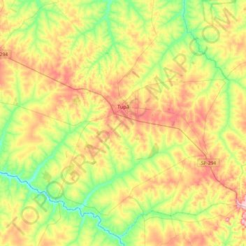 Tupã topographic map, elevation, terrain