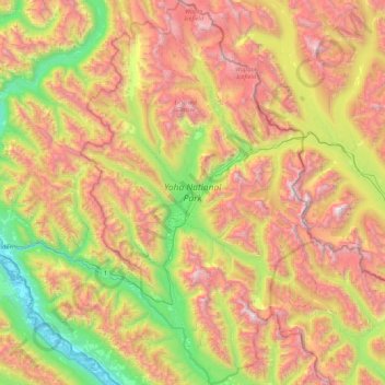 Yoho National Park topographic map, elevation, terrain