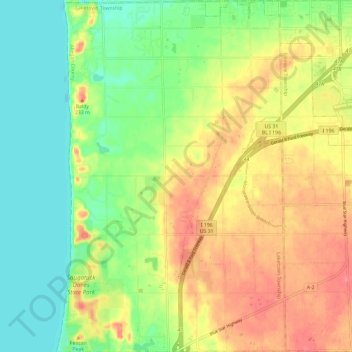 Laketown Township topographic map, elevation, terrain