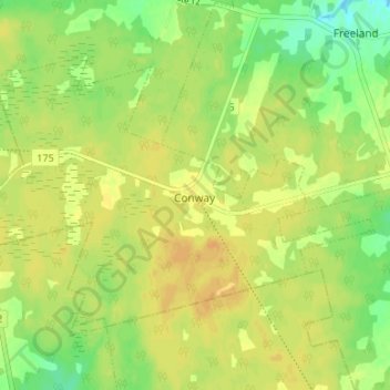 Conway topographic map, elevation, terrain