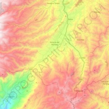 Victoria del Portete topographic map, elevation, terrain