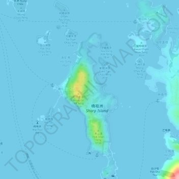 Kiu Tsui Country Park topographic map, elevation, terrain