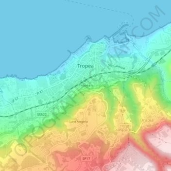 Tropea topographic map, elevation, terrain