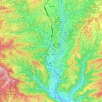 Balsareny topographic map, elevation, terrain