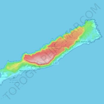 Déziwad island topographic map, elevation, terrain
