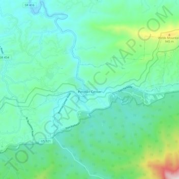 Pittman Center topographic map, elevation, terrain