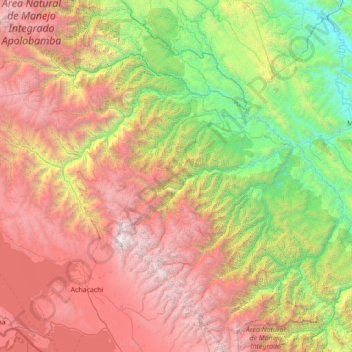 Provincia Larecaja topographic map, elevation, terrain
