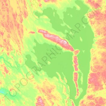 Napaktulik Lake topographic map, elevation, terrain