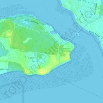 Sandstone Point topographic map, elevation, terrain