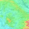 Bjelovar-Bilogora County topographic map, elevation, terrain