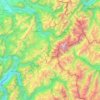 Mont Blanc massif topographic map, elevation, terrain