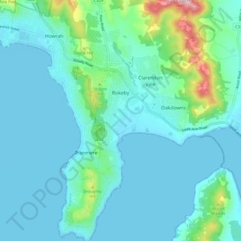 Rokeby topographic map, elevation, terrain