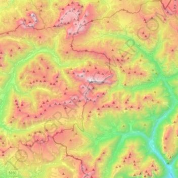 Marmolata topographic map, elevation, terrain
