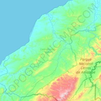 Provincia de Contralmirante Villar topographic map, elevation, terrain