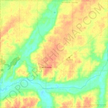 Vermontville Township topographic map, elevation, terrain