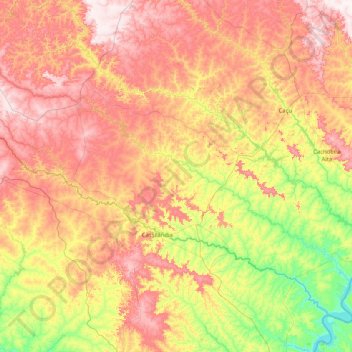 Rio Corrente topographic map, elevation, terrain